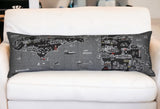 46" Black Michigan Nighttime Skyline Lumbar Decorative Pillow - Homeroots - Flyclothing LLC