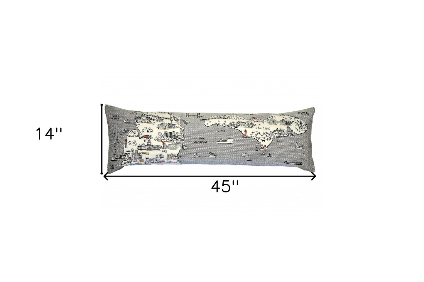 46" White Michigan Daylight Skyline Lumbar Decorative Pillow - Homeroots - Flyclothing LLC