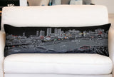 46" Black Nashville Nighttime Skyline Lumbar Decorative Pillow