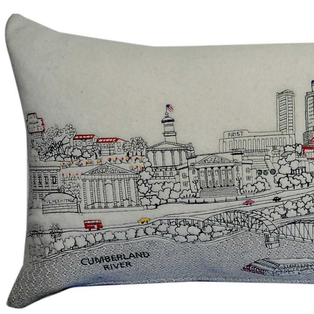 46" White Nashville Daylight Skyline Lumbar Decorative Pillow - Homeroots - Flyclothing LLC