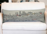 46" White Nashville Daylight Skyline Lumbar Decorative Pillow - Homeroots
