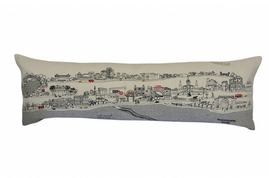 46" White New Orleans Daylight Skyline Lumbar Decorative Pillow - Homeroots