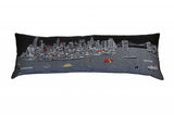 46" Black NYC Nighttime Skyline Lumbar Decorative Pillow - Homeroots
