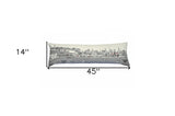 46" White Philadelphia Daylight Skyline Lumbar Decorative Pillow