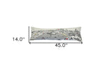 46" White Pittsburgh Daylight Skyline Lumbar Decorative Pillow - Homeroots
