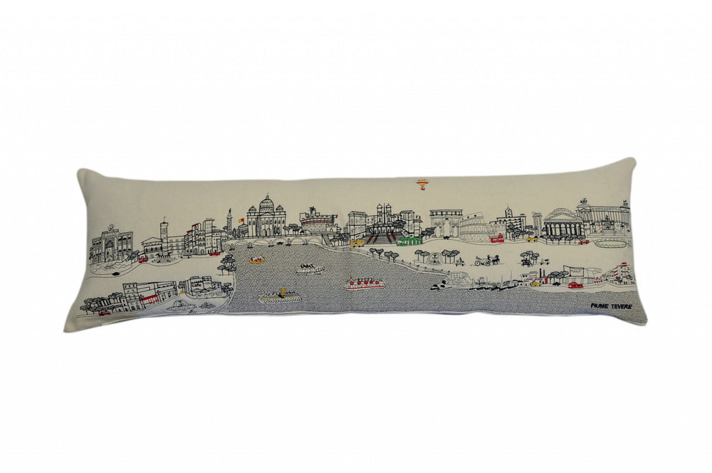 46" White Rome Daylight Skyline Lumbar Decorative Pillow - Homeroots - Flyclothing LLC