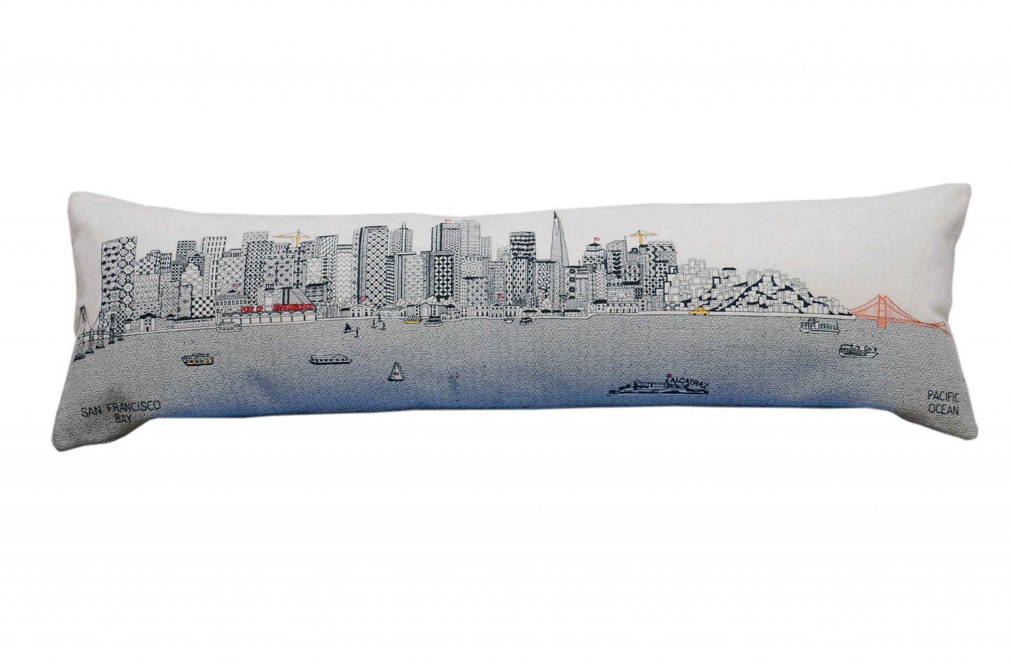 46" White San Francisco Daylight Skyline Lumbar Decorative Pillow - Homeroots - Flyclothing LLC