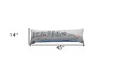 46" White San Francisco Daylight Skyline Lumbar Decorative Pillow