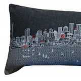 46" Black Seattle Nighttime Skyline Lumbar Decorative Pillow - Homeroots