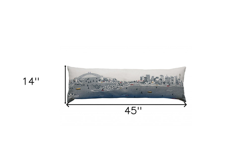 46" White Sydney Daylight Skyline Lumbar Decorative Pillow - Homeroots - Flyclothing LLC