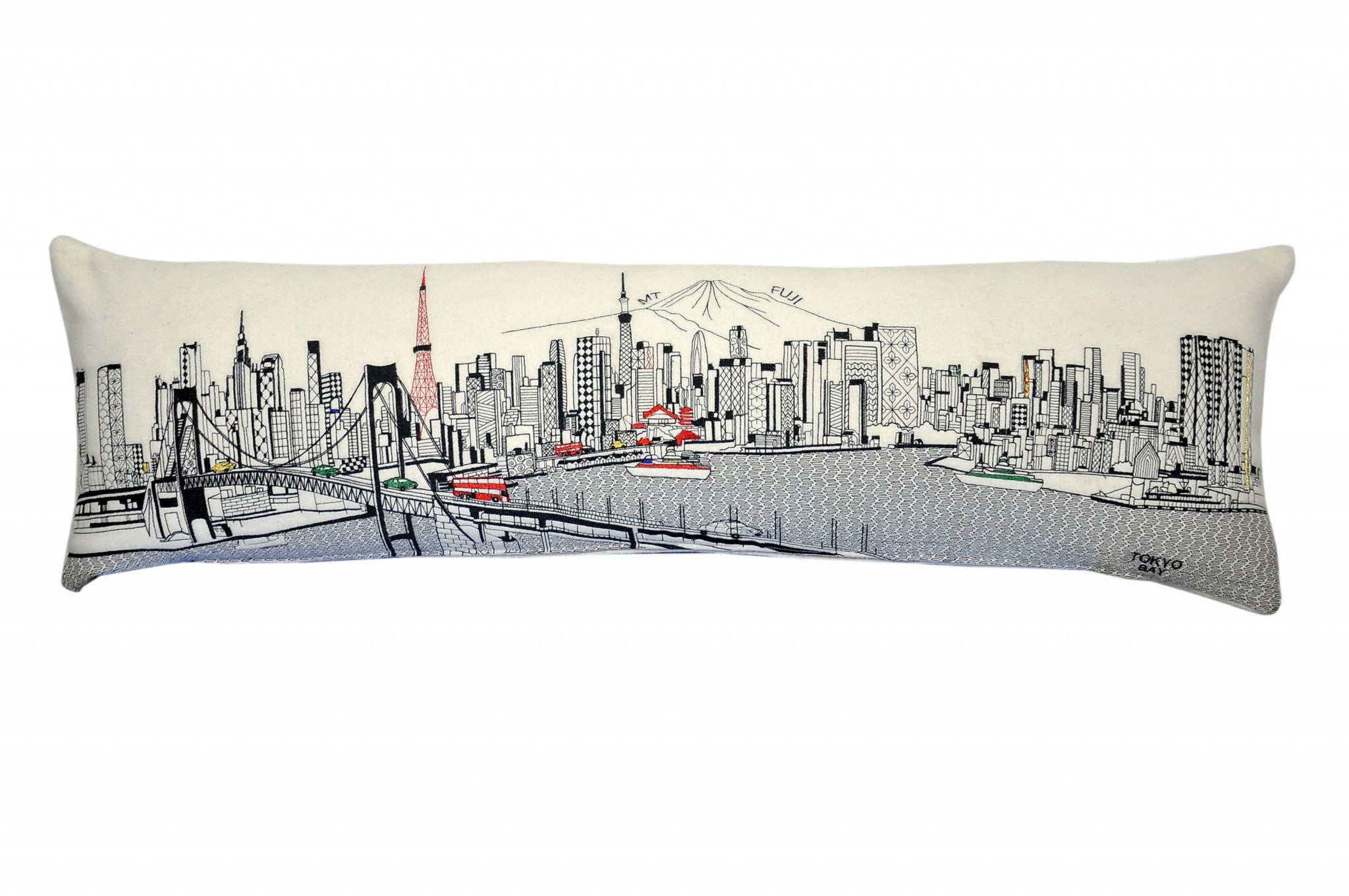 46" White Tokyo Daylight Skyline Lumbar Decorative Pillow - Homeroots - Flyclothing LLC