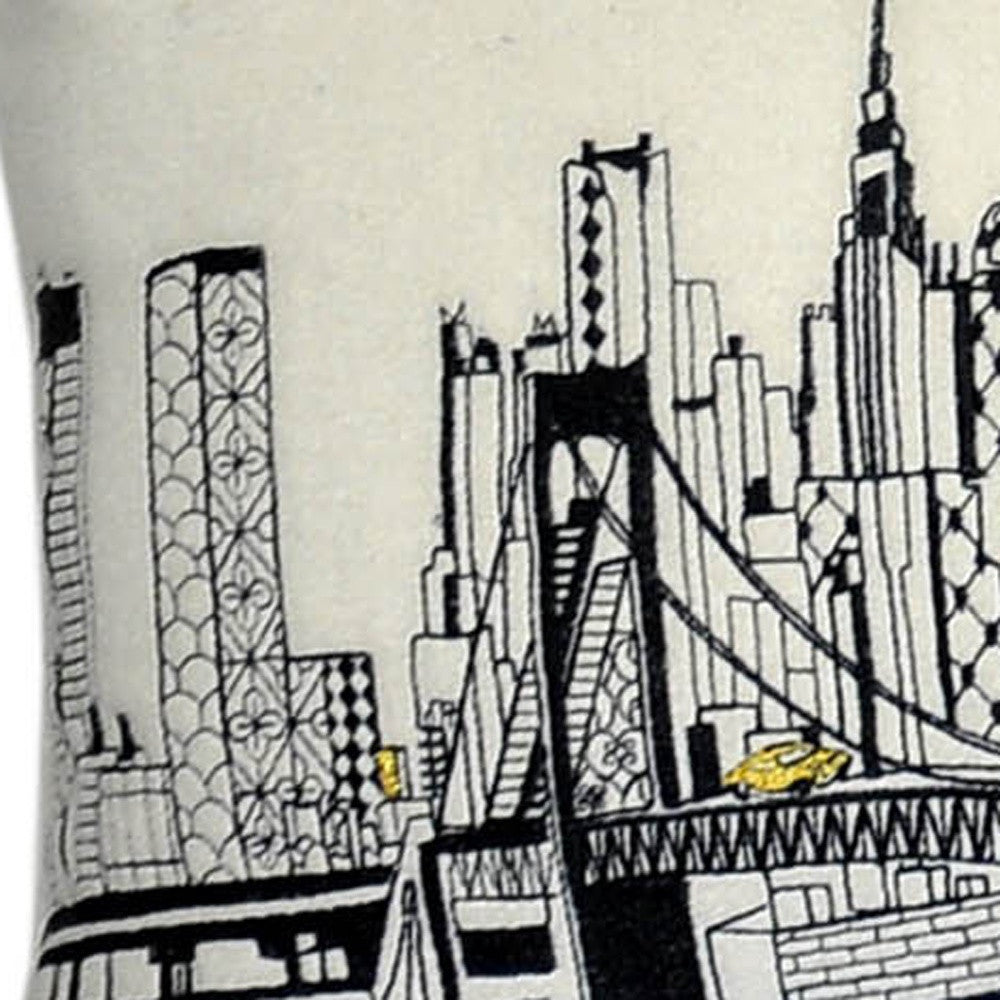 46" White Tokyo Daylight Skyline Lumbar Decorative Pillow - Homeroots - Flyclothing LLC