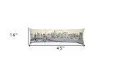 46" White Tokyo Daylight Skyline Lumbar Decorative Pillow - Homeroots - Flyclothing LLC