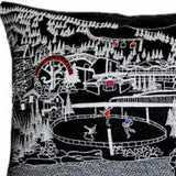 46" Black Vail Nighttime Skyline Lumbar Decorative Pillow - Homeroots - Flyclothing LLC