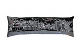 46" Black Vail Nighttime Skyline Lumbar Decorative Pillow - Homeroots