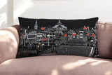 14" X 24" Black and White Wool Lumbar Throw Pillow - Homeroots - Flyclothing LLC