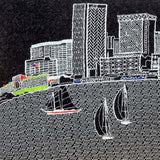 25" Black Austin Nighttime Skyline Lumbar Decorative Pillow - Homeroots