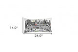 25" White Austin Daylight Skyline Lumbar Decorative Pillow - Homeroots