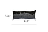25" Black Charleston Nighttime Skyline Lumbar Decorative Pillow - Homeroots - Flyclothing LLC