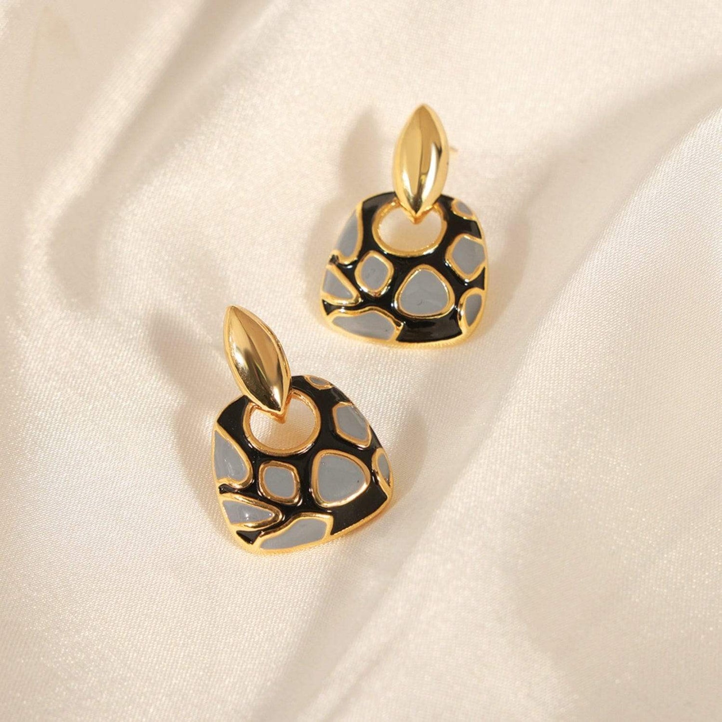 Copper Oil Drip Earrings - Trendsi - Flyclothing LLC