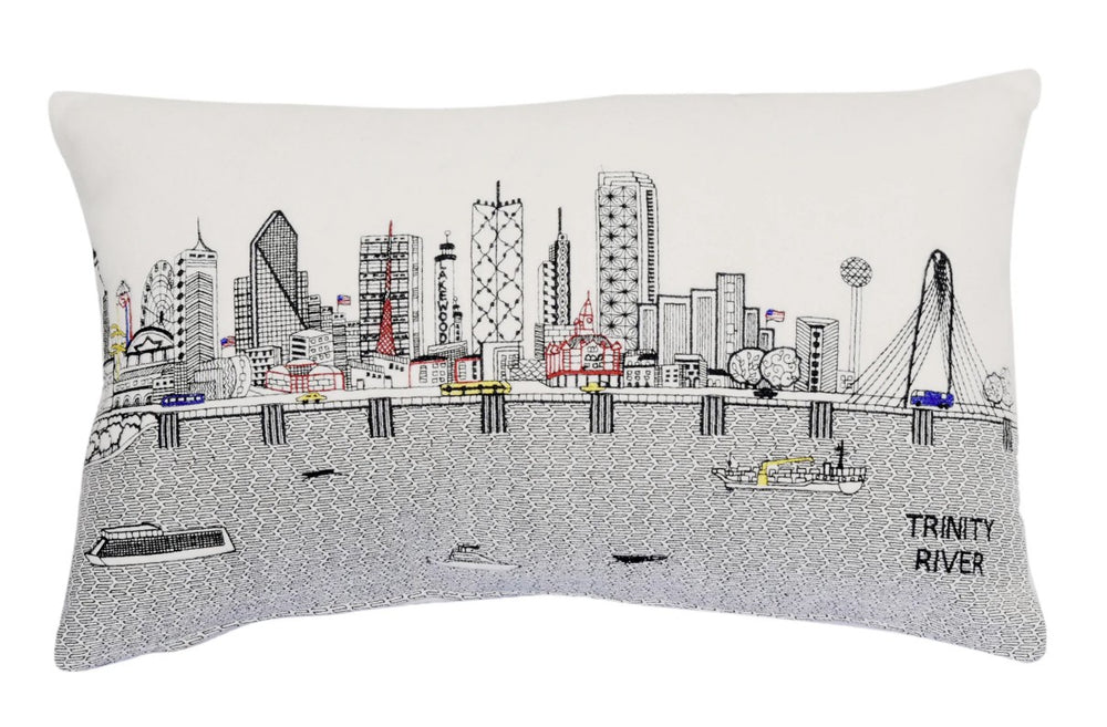 25" White Dallas Daylight Skyline Lumbar Decorative Pillow - Homeroots - Flyclothing LLC