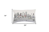 25" White Dallas Daylight Skyline Lumbar Decorative Pillow - Homeroots - Flyclothing LLC