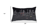 14" X 24" Black and White Hometown Pride Wool Lumbar Throw Pillow - Homeroots - Flyclothing LLC