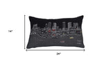 14" X 24" Black and White Hometown Pride Wool Lumbar Throw Pillow - Homeroots - Flyclothing LLC