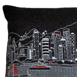 14" X 24" Black Gray and White Wool Lumbar Throw Pillow - Homeroots - Flyclothing LLC