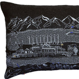 14" X 24" Black Gray and White Hometown Pride Wool Lumbar Throw Pillow - Homeroots - Flyclothing LLC
