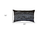14" X 24" Black Gray and White Hometown Pride Wool Lumbar Throw Pillow - Homeroots - Flyclothing LLC