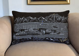14" X 24" Black Gray and White Hometown Pride Wool Lumbar Throw Pillow - Homeroots - Flyclothing LLC