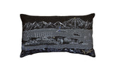 14" X 24" Black Gray and White Hometown Pride Wool Lumbar Throw Pillow - Homeroots - Flyclothing LLC