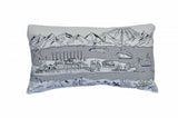 25" White Homer Spit Daylight Skyline Lumbar Decorative Pillow