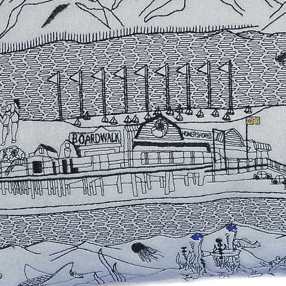 25" White Homer Spit Daylight Skyline Lumbar Decorative Pillow - Homeroots - Flyclothing LLC