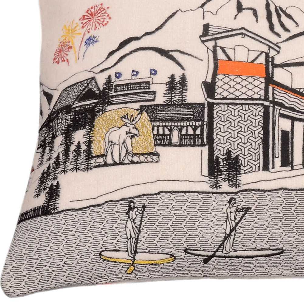 25" White Jackson Daylight Skyline Lumbar Decorative Pillow - Homeroots - Flyclothing LLC