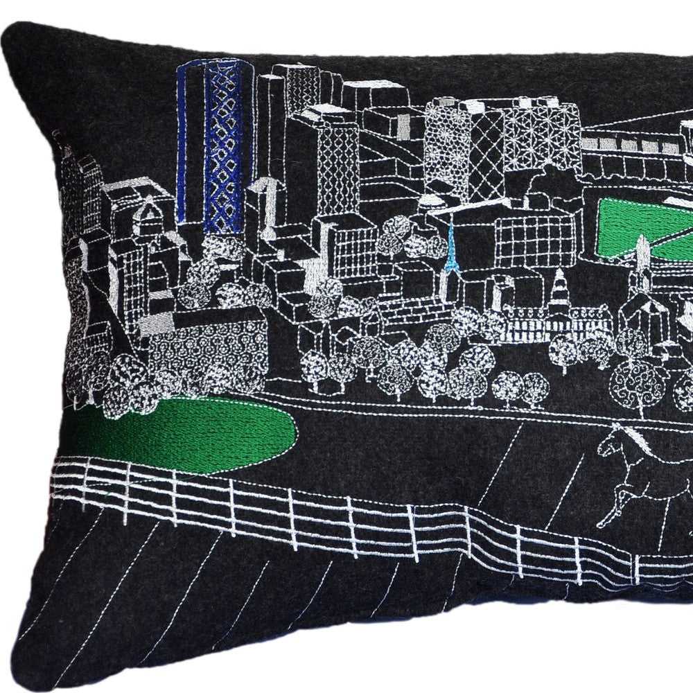25" Black Lexington Nighttime Skyline Lumbar Decorative Pillow - Homeroots - Flyclothing LLC