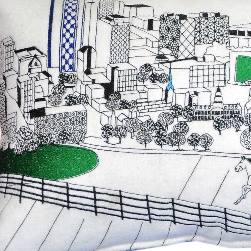 25" White Lexington Daylight Skyline Lumbar Decorative Pillow - Homeroots - Flyclothing LLC