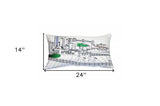 25" White Lexington Daylight Skyline Lumbar Decorative Pillow - Homeroots