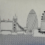 25" White London Daylight Skyline Lumbar Decorative Pillow - Homeroots