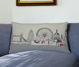 25" White London Daylight Skyline Lumbar Decorative Pillow - Homeroots