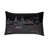 25" Black Los Angeles Nighttime Skyline Lumbar Decorative Pillow - Homeroots - Flyclothing LLC