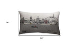 25" White Los Angeles Daylight Skyline Lumbar Decorative Pillow - Homeroots - Flyclothing LLC