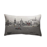 25" White Los Angeles Daylight Skyline Lumbar Decorative Pillow - Homeroots