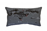 25" Black Michigan Upper Peninsula Nighttime Skyline Lumbar Decorative Pillow - Homeroots