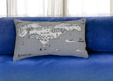 25" White Michigan Upper Peninsula Daylight Skyline Lumbar Decorative Pillow - Homeroots - Flyclothing LLC