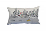 25" White NYC Daylight Skyline Lumbar Decorative Pillow - Homeroots - Flyclothing LLC