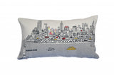 25" White NYC Daylight Skyline Lumbar Decorative Pillow - Homeroots