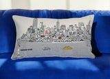 25" White NYC Daylight Skyline Lumbar Decorative Pillow - Homeroots - Flyclothing LLC