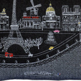 25" Black Paris Nighttime Skyline Standard Lumbar Decorative Pillow - Homeroots - Flyclothing LLC